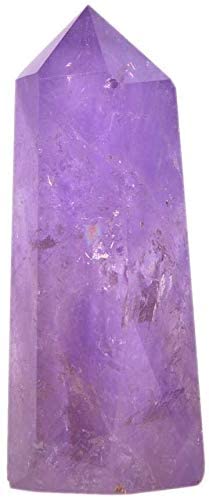 Natural Amethyst Gemstone Healing Crystal Hexagonal Pointed Reiki Chakra Faceted Prism Wand Carved Stone Figurine Home Decor