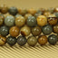 Natural Owyhee Picture Jasper Gemstone 6mm Round Beads Stretch Bracelet 7" Unisex