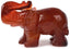 Carved Redish Agate Gemstone Elephant Healing Guardian Statue Figurine Crafts 2 inch