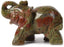 Carved Natural Unakite Gemstone Elephant Healing Guardian Statue Figurine Crafts 2 inch