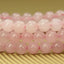 Natural Rose Crystal Gemstone 6mm Round Beads Stretch Bracelet 7" Unisex