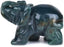 Carved Greenish Indian Agate Gemstone Elephant Healing Guardian Statue Figurine Crafts 2 inch
