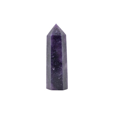 Angelstones Natural Lepidolite Lithium Mica Gemstone Healing Crystal Hexagonal Pointed Reiki Chakra Faceted Prism Wand Carved Stone Figurine Home Decor