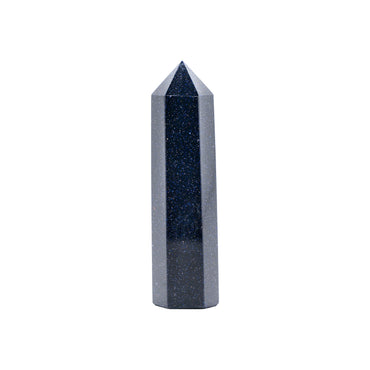 Angelstones Natural Blue Sandstone Gemstone Healing Crystal Hexagonal Pointed Reiki Chakra Faceted Prism Wand Carved Stone Figurine Home Decor
