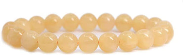 Angelstones Natural Yellow Quartzite Gemstone 8mm Round Beads Stretch Bracelet 7 Inch