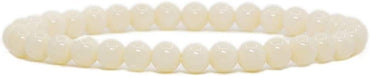 Angelstones Natural Bone Gemstone 6mm Round Beads Stretch Bracelet 6.5inch Unisex