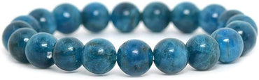 Natural Apatite Gemstone 10mm Round Beads Stretch Bracelet 7inch Unisex