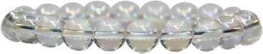 Aqua Aura Clear Quartz Gemstones Healing Power Crystal Elastic Stretch Beaded Bracelet 7inch Unisex,10mm Beads