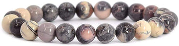 Natural Exotica Jasper Gemstone 8mm Round Beads Stretch Bracelet 7inch Unisex
