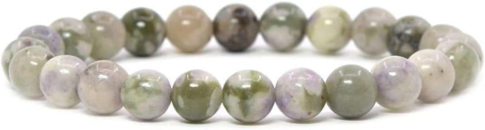 Natural Peace Jasper Gemstone 8mm Round Beads Stretch Bracelet 7 Inch Unisex