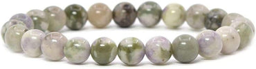 Natural Peace Jasper Gemstone 8mm Round Beads Stretch Bracelet 7 Inch Unisex