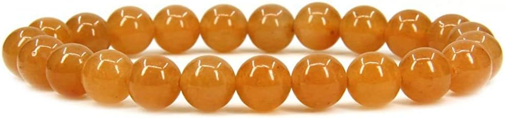 Natural Orange Aventurine Gemstone 8mm Round Beads Stretch Bracelet 7inch Unisex