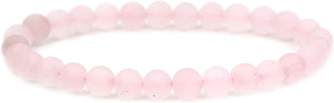 Natural Matte Rose Quartz Gemstone 6mm Round Beads Stretch Bracelet 7inch Unisex
