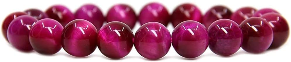 Angelstones Natural AA Grade Rose Tiger Eye Genuine Semi-Precious Gemstones Healing 10mm Beaded Stretch Bracelet 7inch Unisex