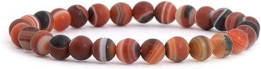 Frosted Dream Agate Gemstone 6mm Round Beads Stretch Bracelet 6.5inch Unisex