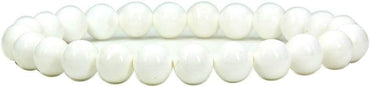 Natural Tridacna shell Gemstone 8mm Round Beads Stretch Bracelet 7inch Unisex