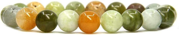 Angelstones Natural Multi-Color Nephrite Genuine Semi-Precious Gemstones Healing 10mm Beaded Stretch Bracelet 7inch Unisex