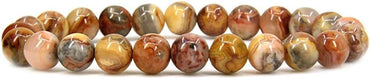 Natural Red Crazy Lace Agate Gemstone 8mm Round Beads Stretch Bracelet 7inch Unisex