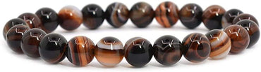 Brown Dream Agate Gemstone 8mm Round Beads Stretch Bracelet 7inch