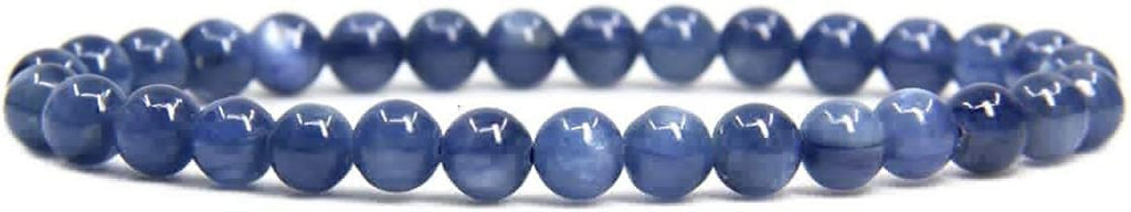 Natural AA Grade Kyanite Gemstone 6mm Round Beads Stretch Bracelet 7inch Unisex