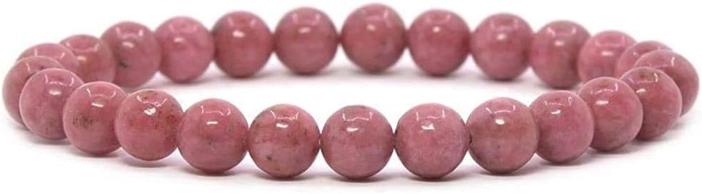Natural AA Thulite Gemstone 8mm Round Beads Stretch Bracelet 7inch Unisex
