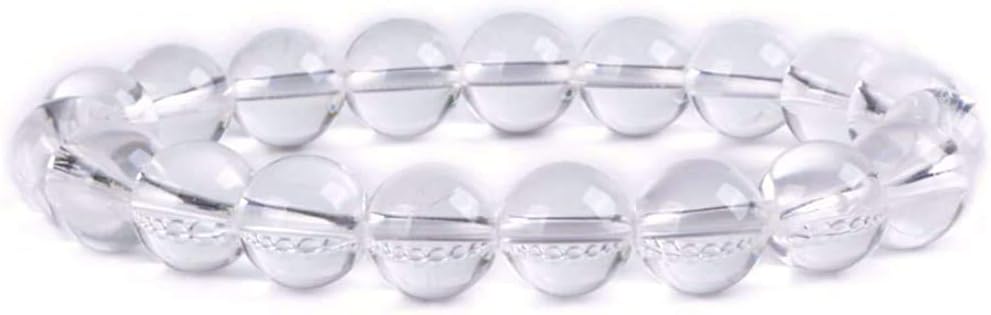 Natural Clear Quartz Gemstone 10mm Round Beads Stretch Bracelet 7 Inch Unisex