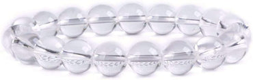 Natural Clear Quartz Gemstone 10mm Round Beads Stretch Bracelet 7 Inch Unisex