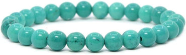 Dyed Green Howlite Turquoise Gemstone 8mm Round Beads Stretch Bracelet 7 Inch Unisex