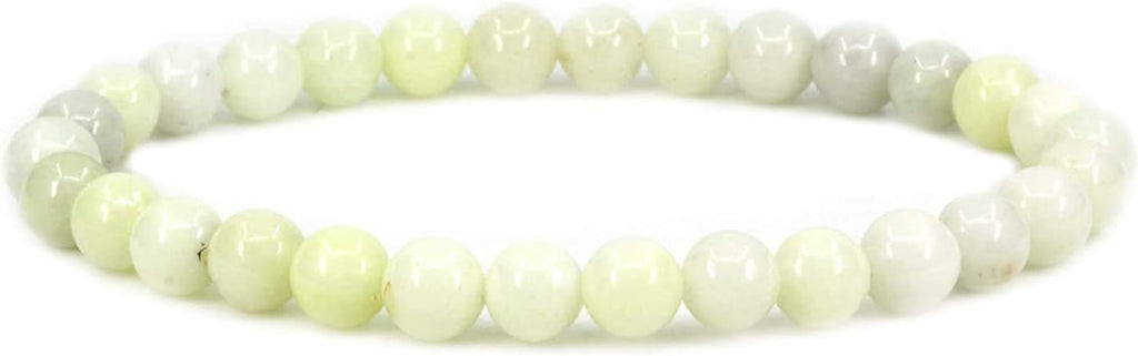 Natural Lvory Jasper Gemstone 6mm Round Beads Stretch Bracelet 7inch Unisex