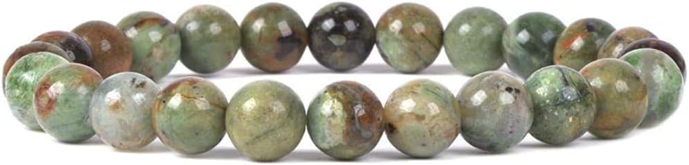 Natural Green Opal Gemstone 8mm Round Beads Stretch Bracelet 7 Inch Unisex