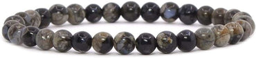 Angelstones Natural Llanite Gemstone 6mm Round Beads Stretch Bracelet 6.5inch Unisex