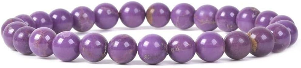 Angelstones Natural Phosphosiderite Gemstone 6mm Round Beads Stretch Bracelet 6.5 Inch