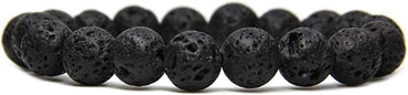 Natural Lava Gemstones Healing Power Crystal Elastic Stretch Beaded Bracelet 7inch Unisex,10mm Beads