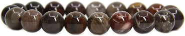 Angelstones Natural Petrified Wood Fossil Genuine Semi-Precious Gemstones Healing 10mm Beaded Stretch Bracelet 7inch Unisex
