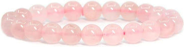 Natural Rose Quartz Gemstone 8mm Round Beads Stretch Bracelet 7 Inch Unisex