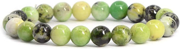 Angelstones Natural Australian Chrysoprase Gemstone 8mm Round Beads Stretch Bracelet 7 Inch Unisex