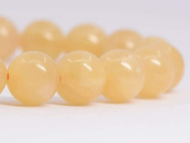 Angelstones Natural Yellow Quartzite Gemstone 8mm Round Beads Stretch Bracelet 7 Inch