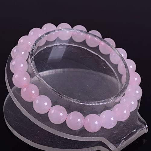 Natural Rose Quartz Gemstone 8mm Round Beads Stretch Bracelet 7 Inch Unisex
