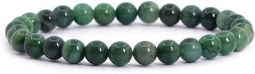Natural African Serpentine Gemstone 6mm Round Beads Stretch Bracelet 6.5 Inch