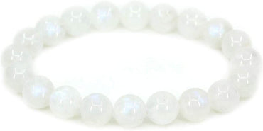 Angelstones Natural Blue Moonstone Genuine Semi-Precious Gemstones Healing 10mm Beaded Stretch Bracelet 7inch Unisex