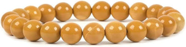 Natural Yellow Mookaite Jasper Gemstone 8mm Round Beads Stretch Bracelet 7inch Unisex