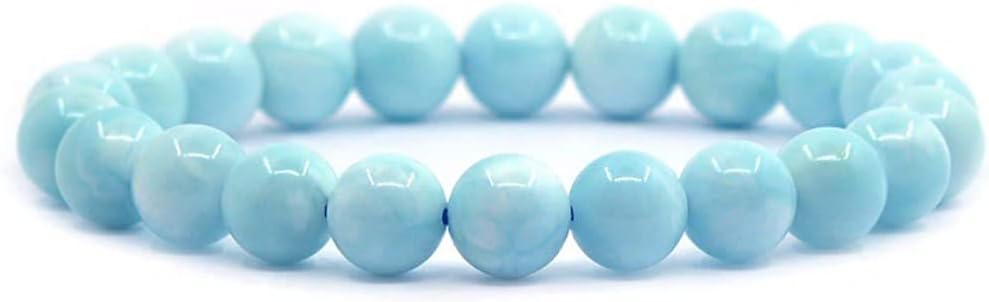Natural Hemimorphite Gemstone 8mm Round Beads Stretch Bracelet 7 Inch Unisex