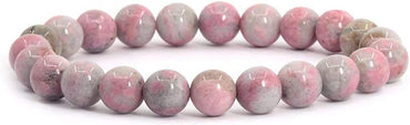 Natural Pink Tourmaline Gemstone 8mm Round Beads Stretch Bracelet 7inch Unisex