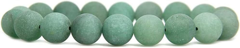 Angelstones Natural Matt Green Aventurine Genuine Semi-Precious Gemstones Healing 10mm Beaded Stretch Bracelet 7inch Unisex