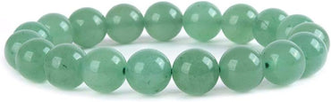 Angelstones Natural Green Aventurine Gemstone 10mm Round Beads Stretch Bracelet 7 Inch Unisex