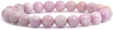 Natural Kunzite Gemstone 8mm Round Beads Stretch Bracelet 7 Inch Unisex