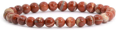 Natural Red River Jasper Gemstone 6mm Round Beads Stretch Bracelet 6.5inch Unisex