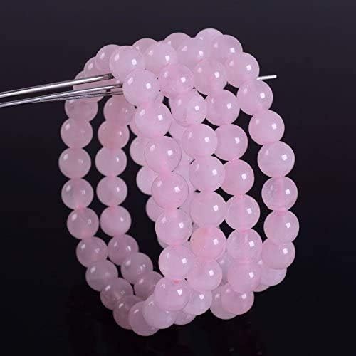 Natural Rose Quartz Gemstone 8mm Round Beads Stretch Bracelet 7 Inch Unisex