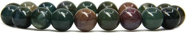 Angelstones Natural India Agate Genuine Semi-Precious Gemstones Healing 10mm Beaded Stretch Bracelet 7inch Unisex