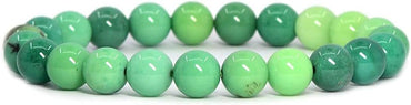 Natural Green Chrysoprase Gemstone 8mm Round Beads Stretch Bracelet 7inch Unisex